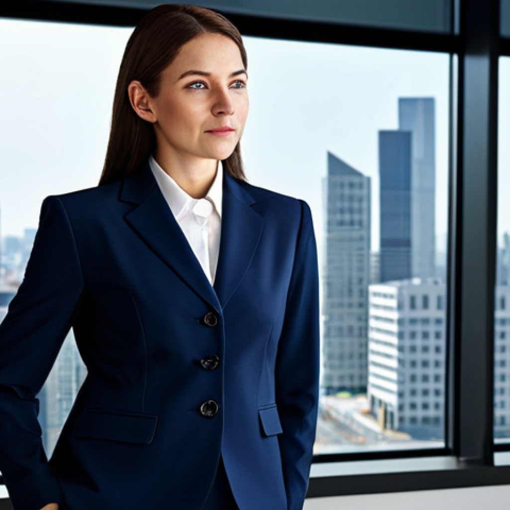 디지털 도구 활용의 중요성과 방법 - Professional Businesswoman**
"A professional businesswoman in a modest dark blue business suit, sta...