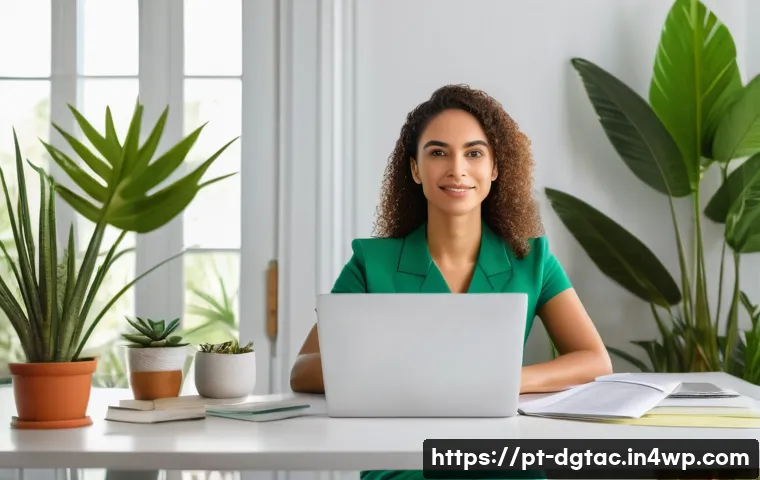 전문성 향상을 위한 다양한 경로 - A modern Brazilian professional woman sitting at a sleek home office desk with a laptop open to an o...