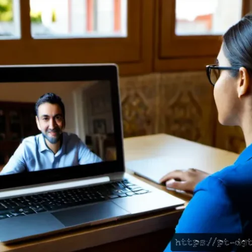 Home 17 전문성 향상을 위한 온라인 워크숍 - Photorealistic home-office scene in Lisbon, Portugal, a Portuguese-speaking marketing professional i...